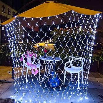 JMEXSUSS Outdoor Net Lights Waterproof, 12ft x 5ft with 8